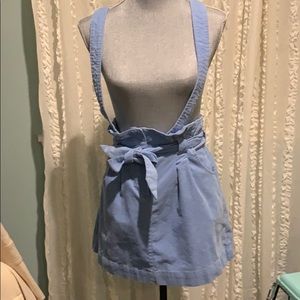 Urban Outfitters Blue Corduroy Suspender Skirt